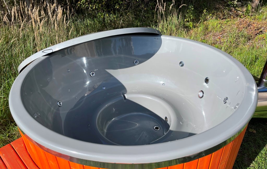 Fiberglass wooden tub