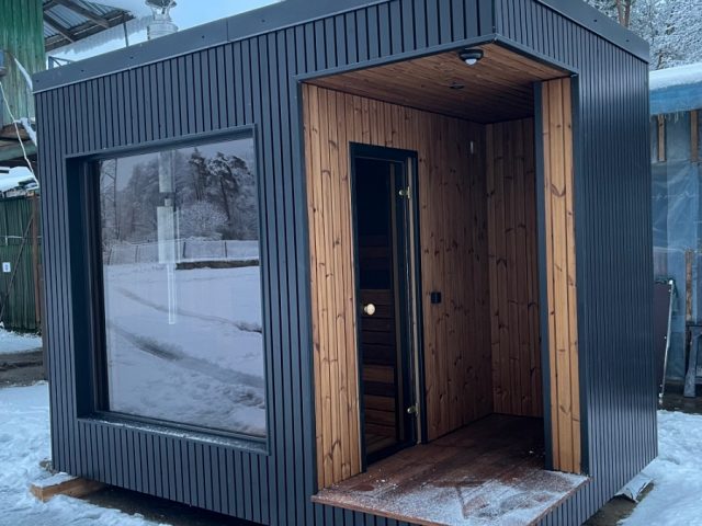 Karkasa pirts ar atvērtā tipa priek&scaron;telpu