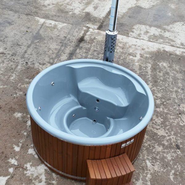 hot tub liner with integrate stove