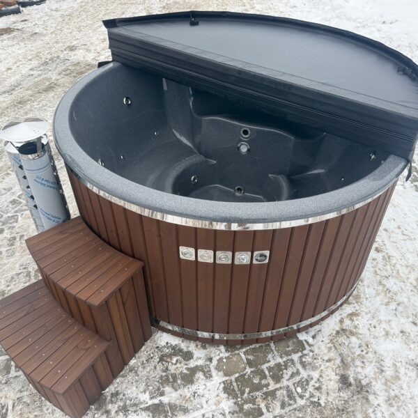 Koka kubls ar integrēto krāsniņu